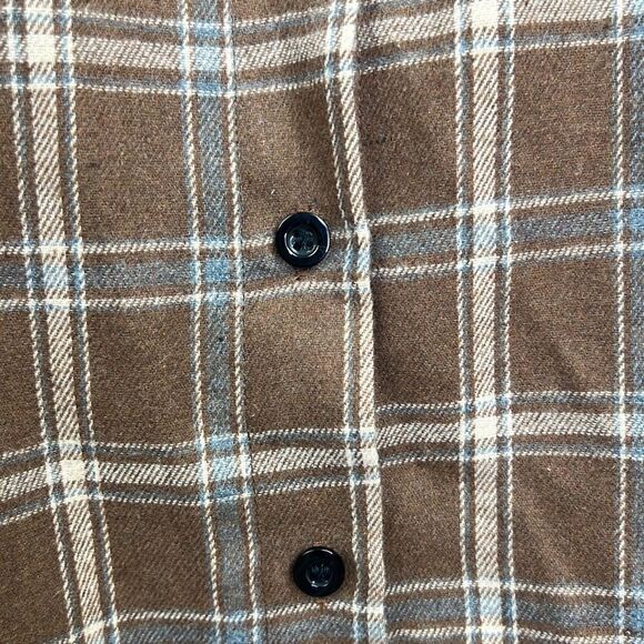 Hotouch Brown Plaid Button front flannel shirt NWT size medium - Picture 5 of 11